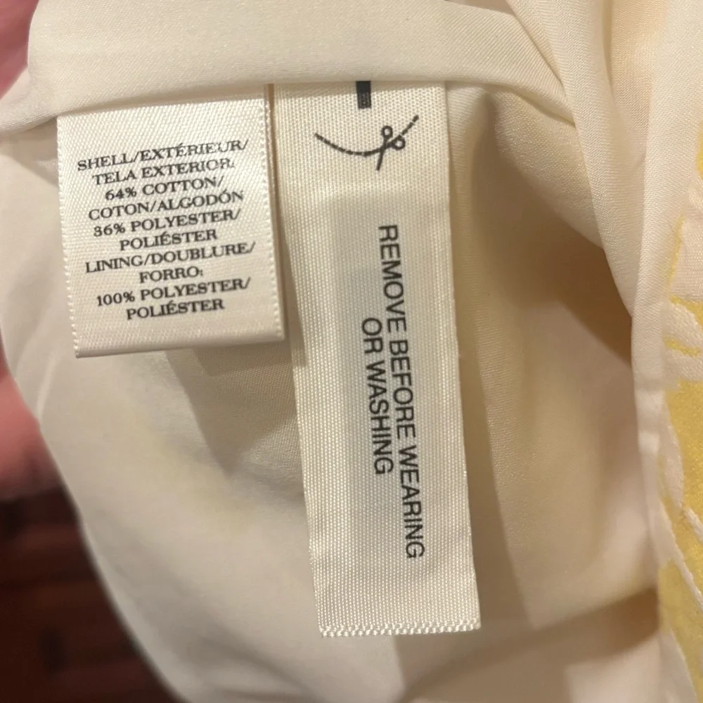 Ann Taylor Yellow White Floral Jacquard Sheath Dress Size 2 - Picture 3 of 4